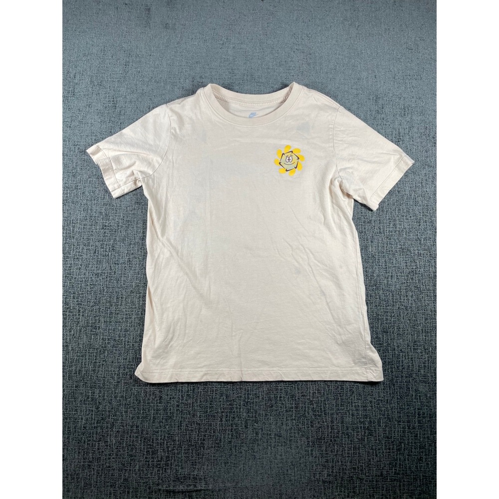 Nike Graphic Sun Character T-Shirt Cream Off-White Short Sleeve Boys Size XL